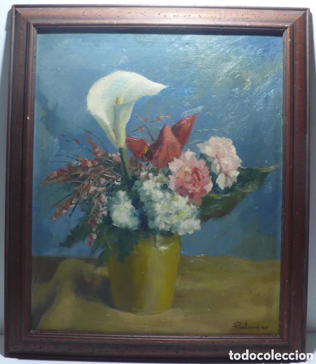 Arte: BODEGON DE FLORES OLEO