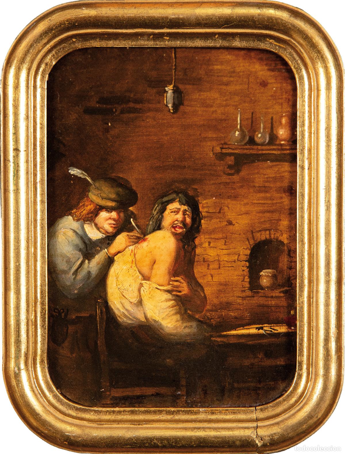 Arte: El cirujano &oacute;leo sobre tabla escuela flamenca del siglo XVII