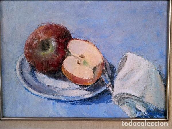 Arte: Pintura al &oacute;leo de manzanas