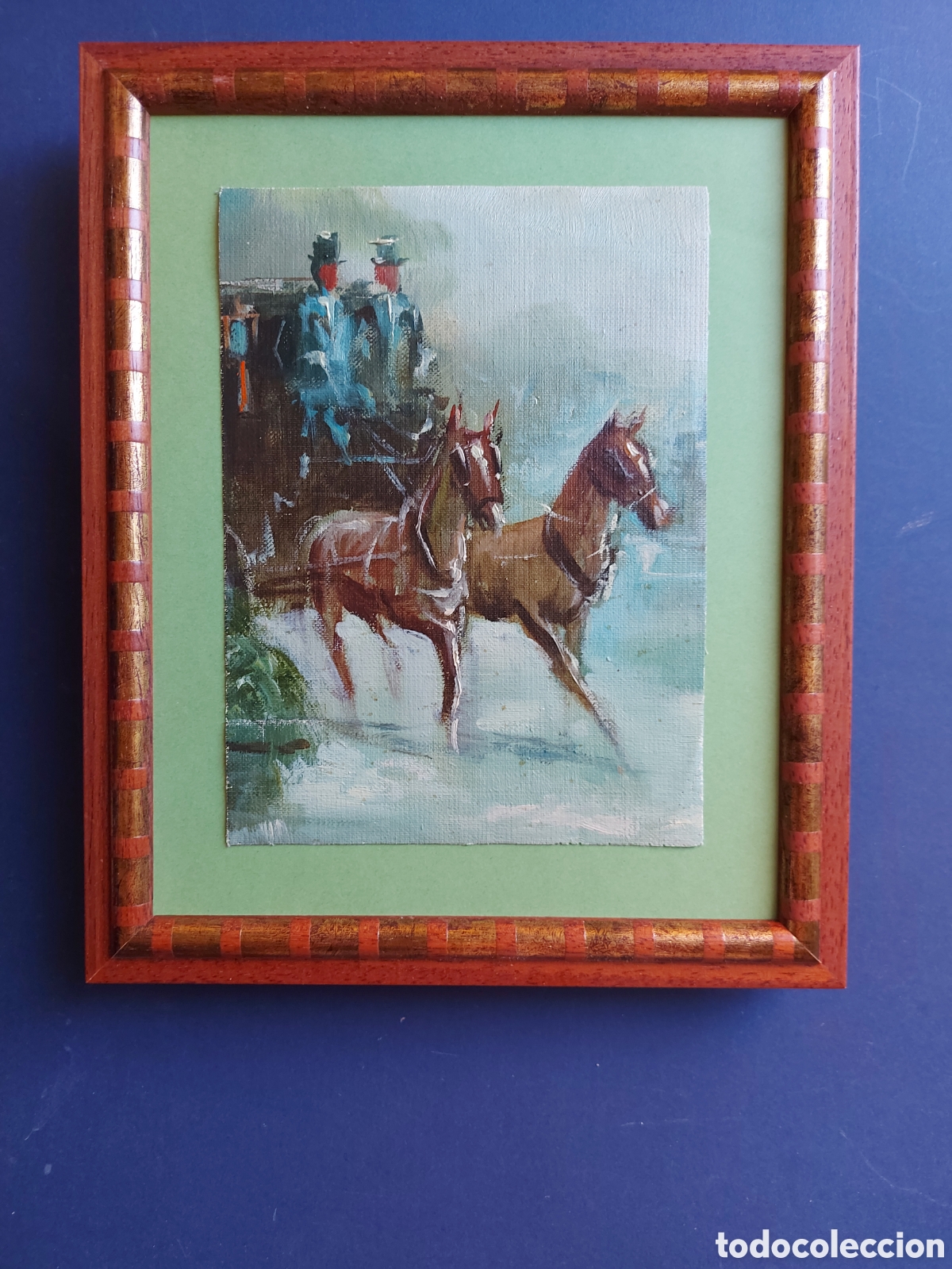 Arte: &rdquo;EL CARRUAJE DE EPOCA EN UN DIA DE LLUVIA&rdquo; OLEO