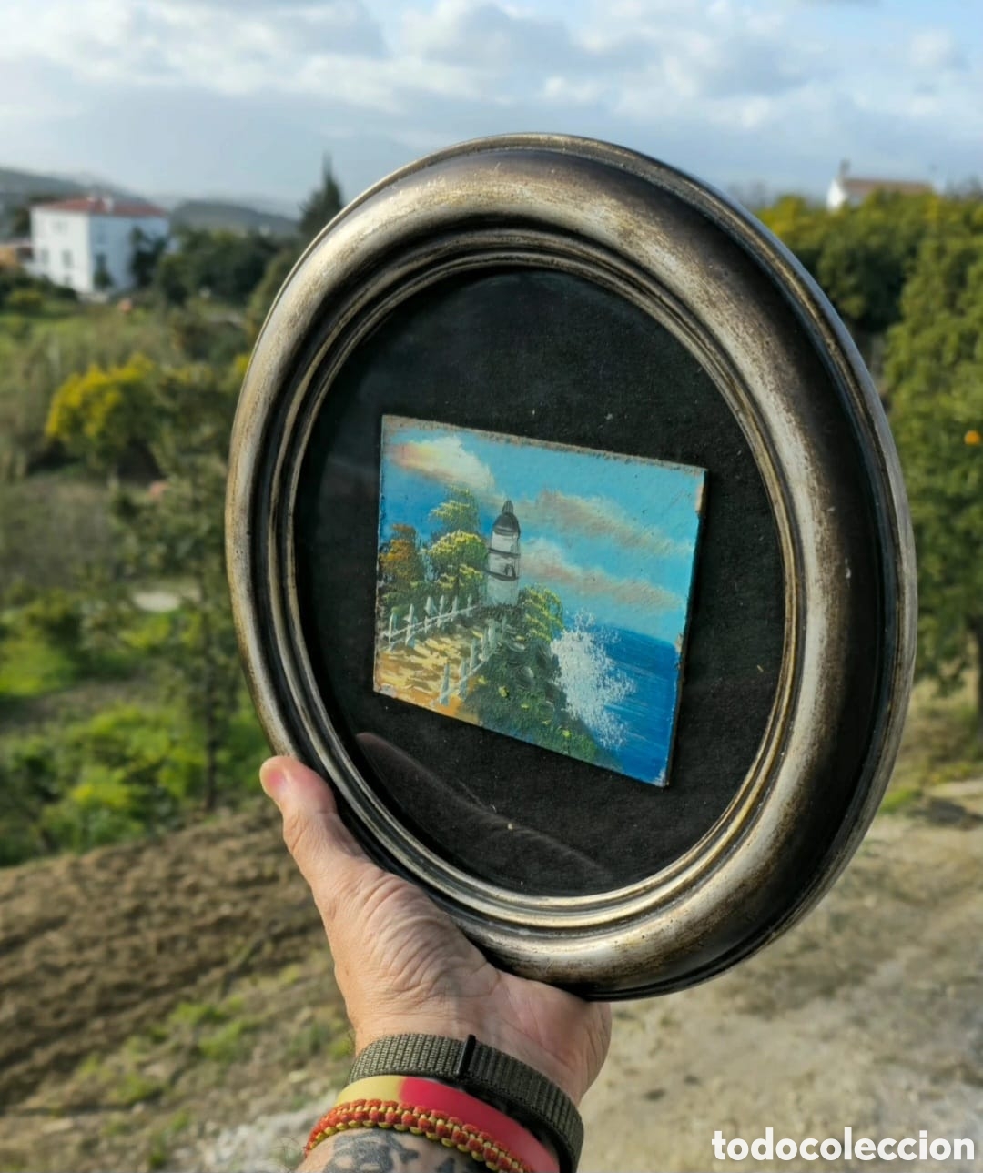Arte: Oleo marino enmarcado miniatura