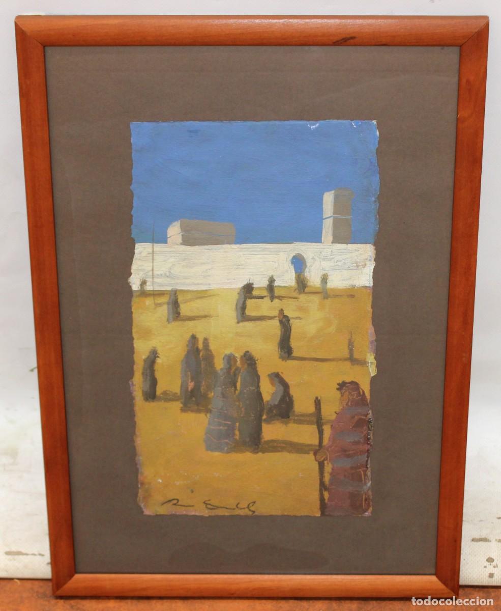 Arte: RAMON ENRICH (Igualada, 1968) TECNICA MIXTA FIRMADO. CONVERSACIONES EN LA PLAZA