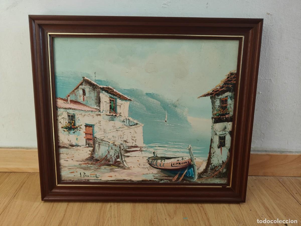 Arte: Cuadro &Oacute;leo Original J. Pascual Paisaje Marinero