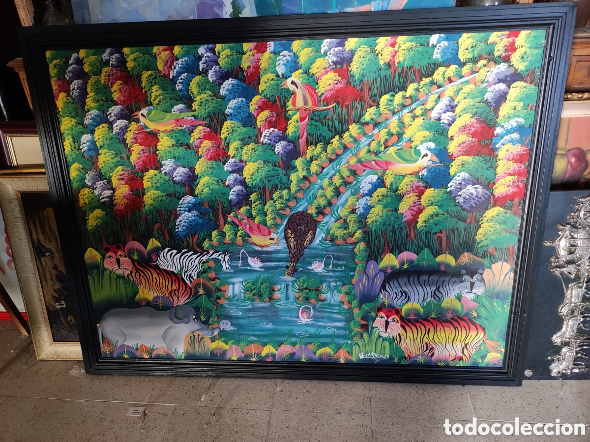 Arte: Cuadro colorido fauna animal