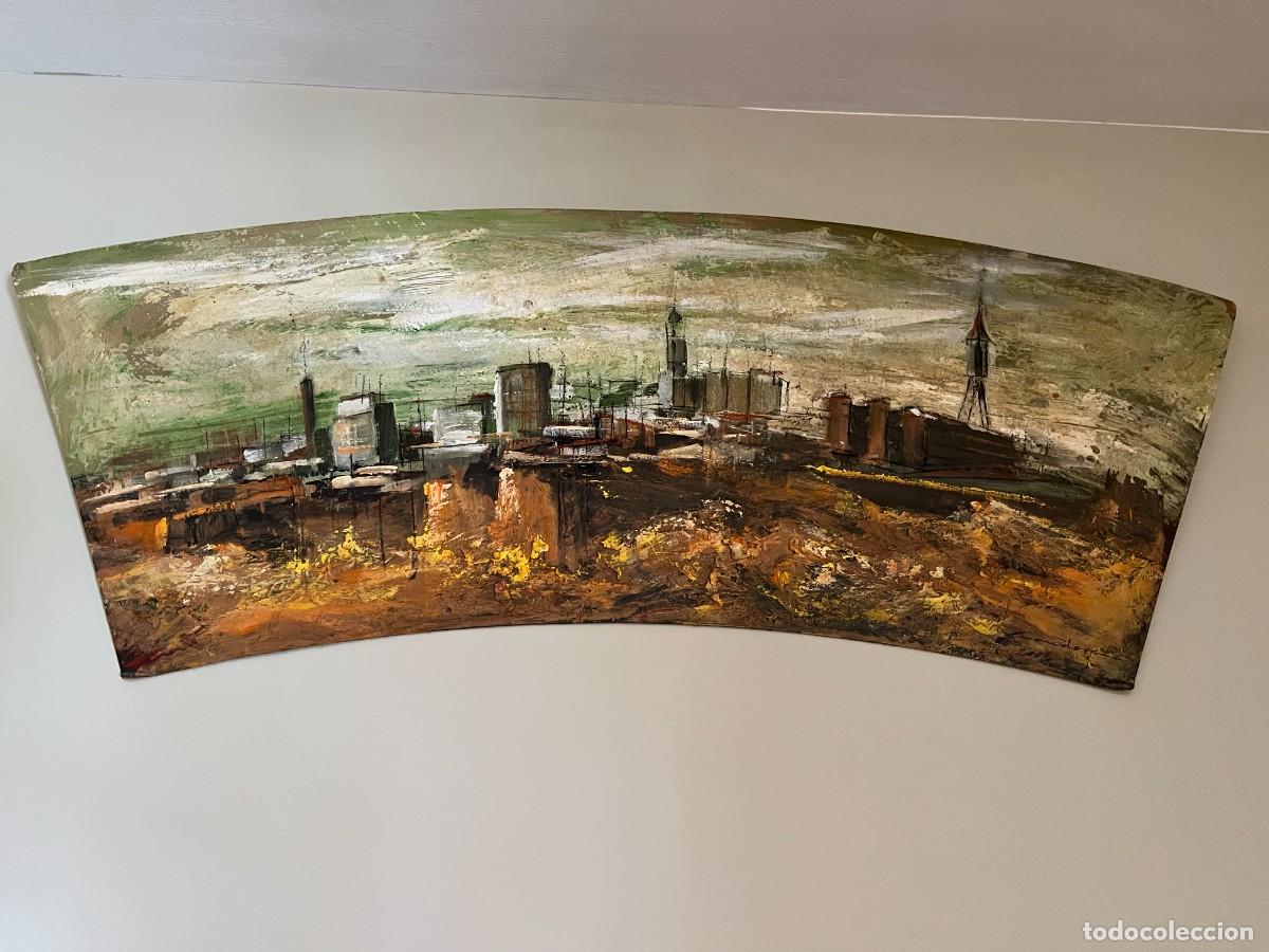 Arte: Ana Couderc, Pintura sobre tablero. Paisaje de Sabadell