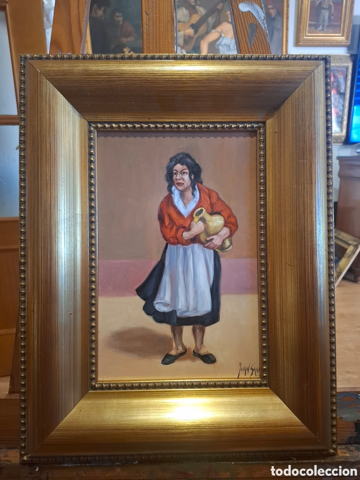 Arte: Oleo gitana de juan grande 50x38