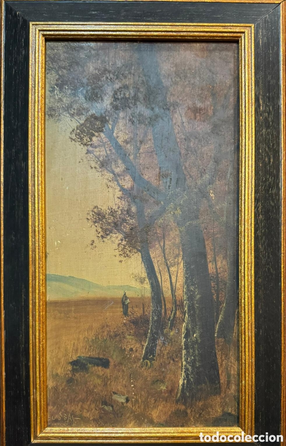 Arte: &Oacute;leo sobre lienzo Escuela Espa&ntilde;ola 40x20