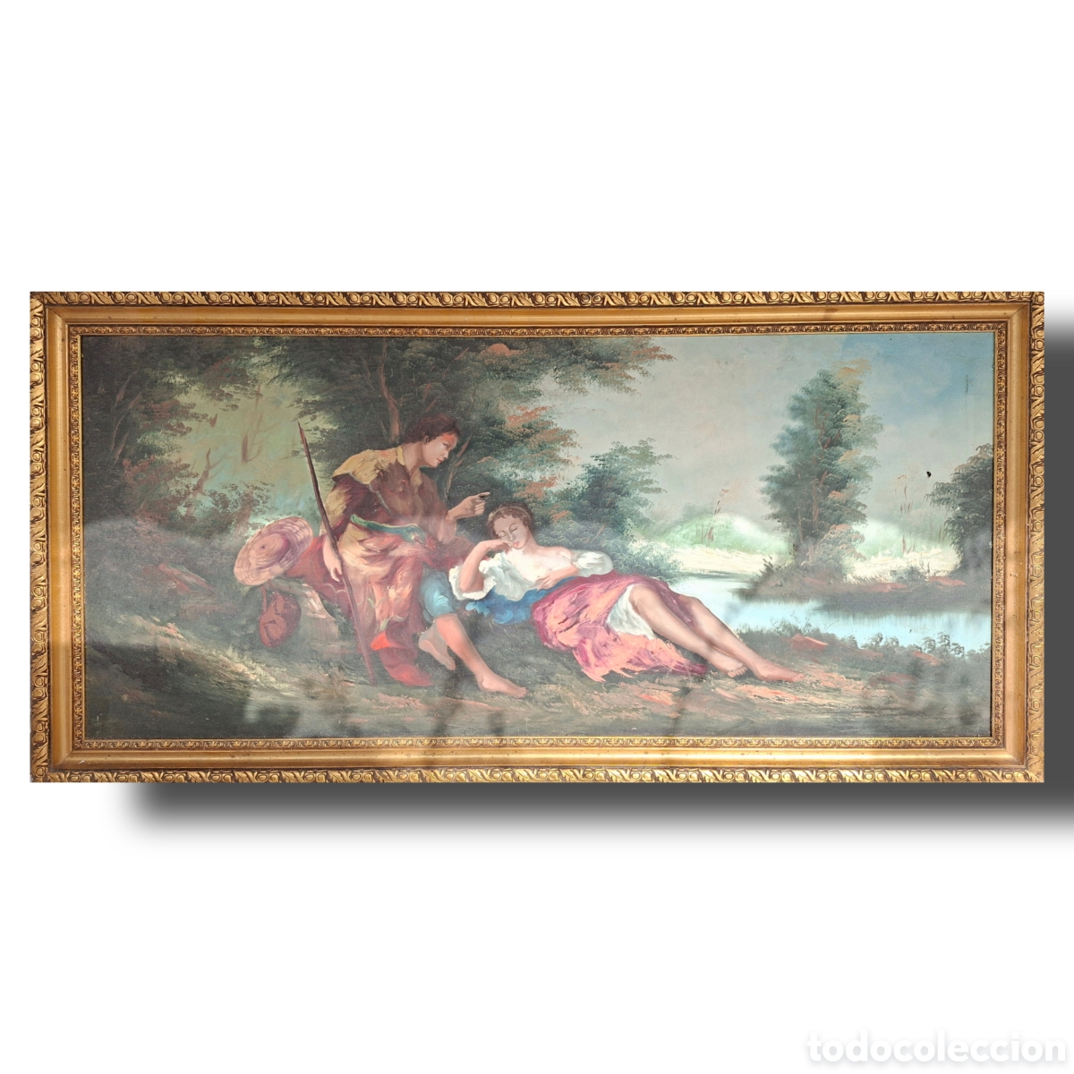 Arte: Antiguo cuadro oleo pintado a mano