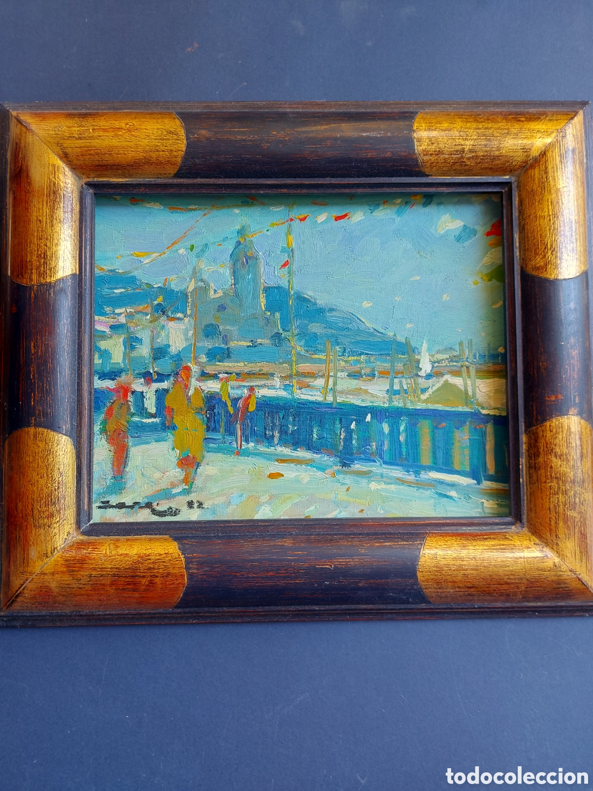 Arte: &rdquo;PASEO MARITIMO DE SITGES&rdquo; OLEO 1982