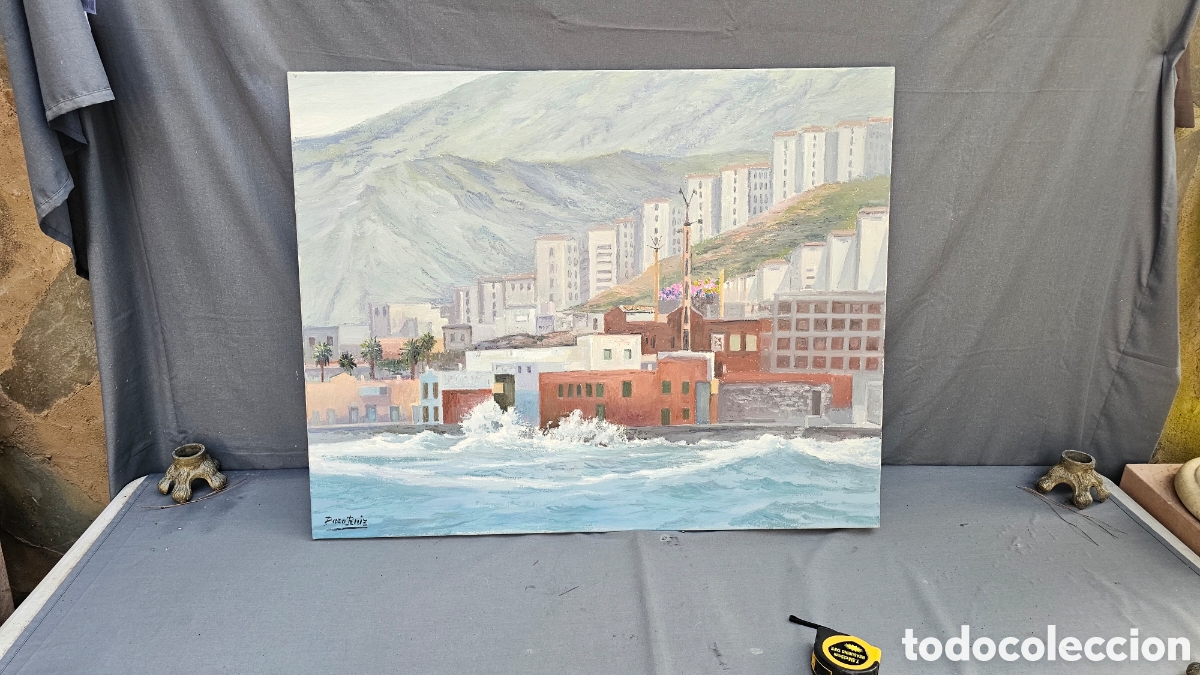 Arte: Pintura al &oacute;leo del famoso pintor canario Paco Ruiz