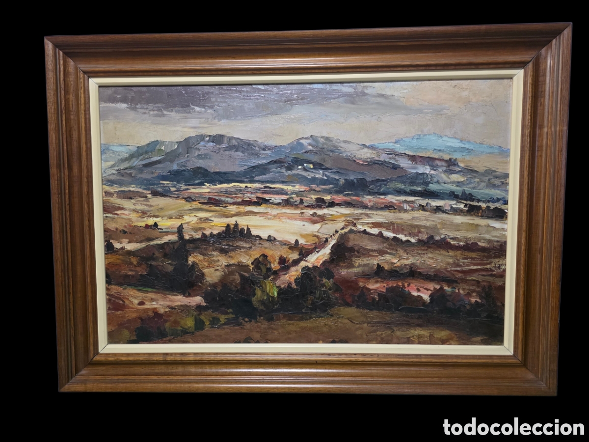 Arte: &Oacute;leo sobre tabla de paisaje de monta&ntilde;a