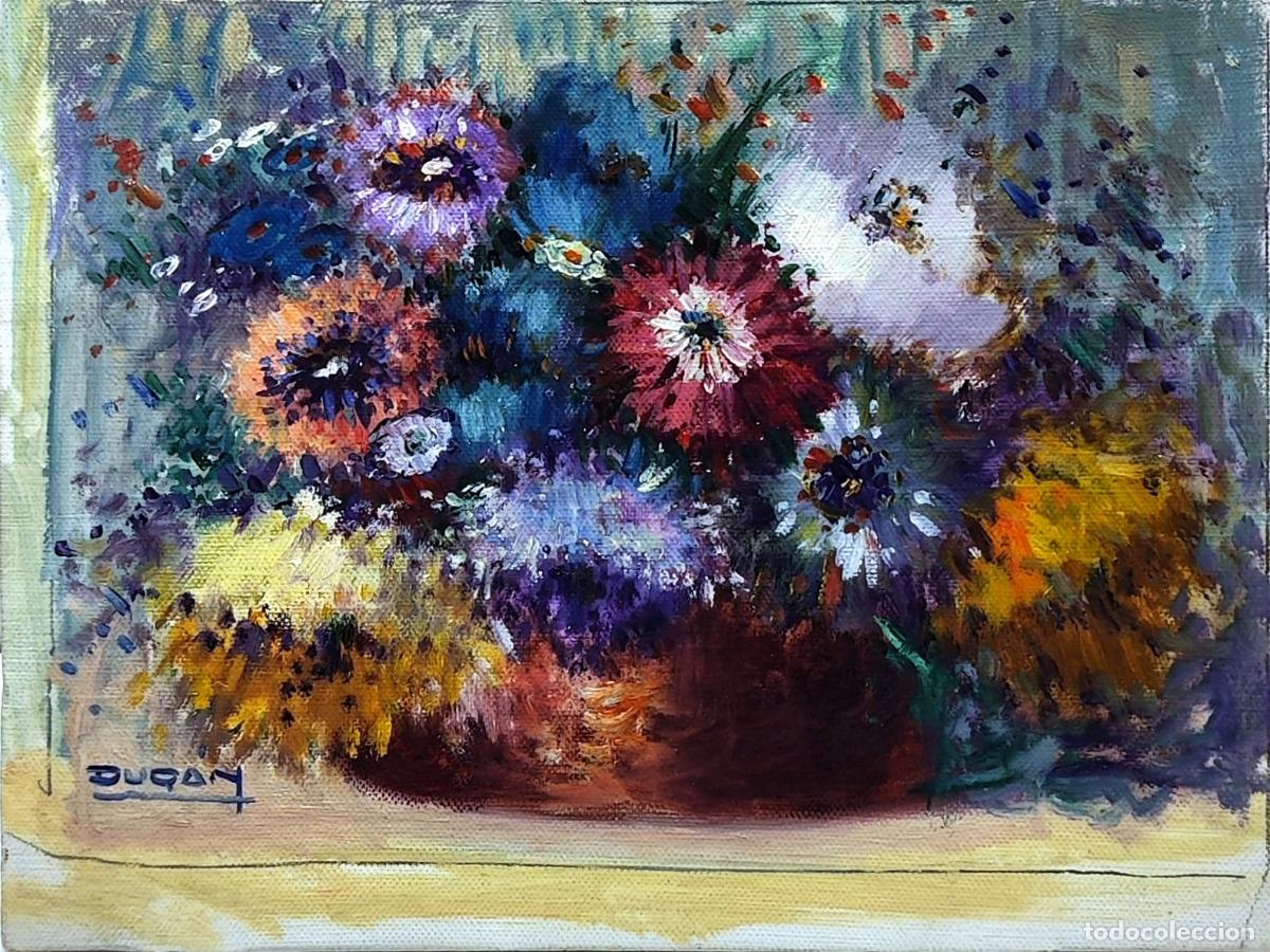 Arte: &Oacute;leo sobre lienzo. Flores. Dur&aacute;n. 24 x 18 cm