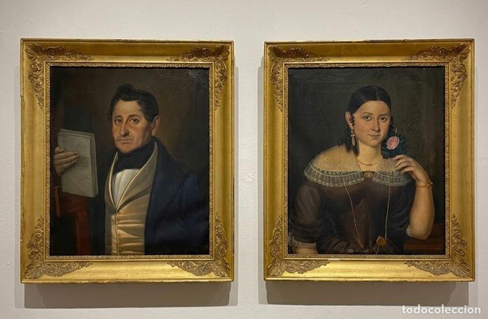 Arte: PAREJA DE RETRATOS DE DAMA Y VAR&Oacute;N. &Oacute;LEO SOBRE LIENZO. ESPA&Ntilde;A. PRINCIPIOS DEL SIGLO XIX.