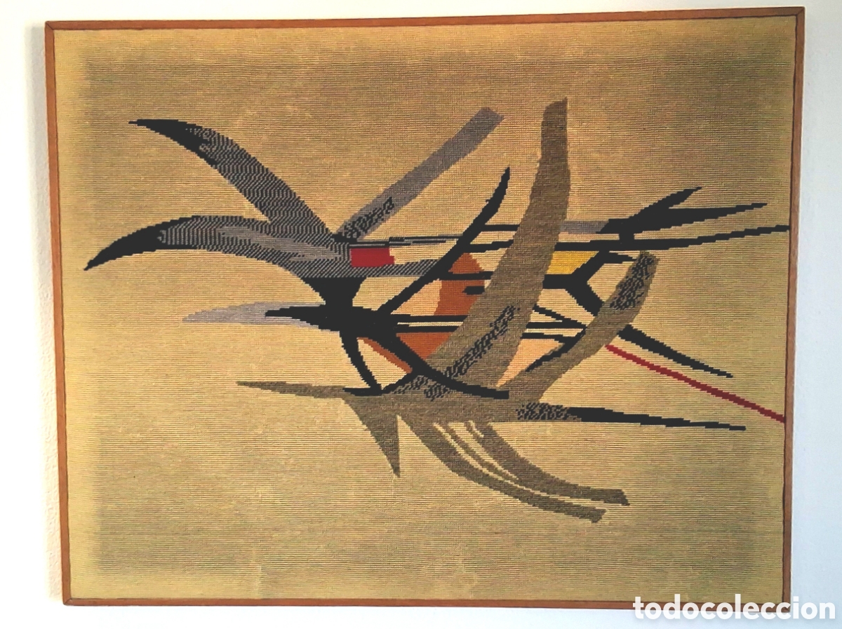 Arte: MARIO PRASSINOS (Estambul 1916-Eygali&eacute;res,1985) &rdquo;Oiseaux&rdquo; tapiz sin firmar (76 x 100)