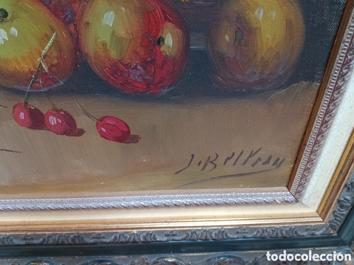 Arte: &Oacute;leo sobre lienzo bodeg&oacute;n de frutas xx - Foto 2