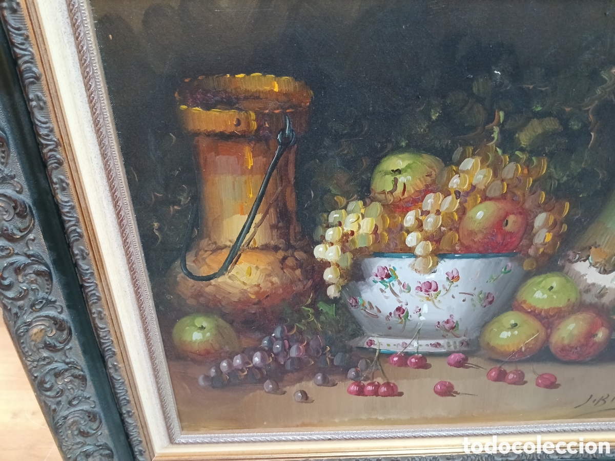 Arte: &Oacute;leo sobre lienzo bodeg&oacute;n de frutas xx - Foto 3