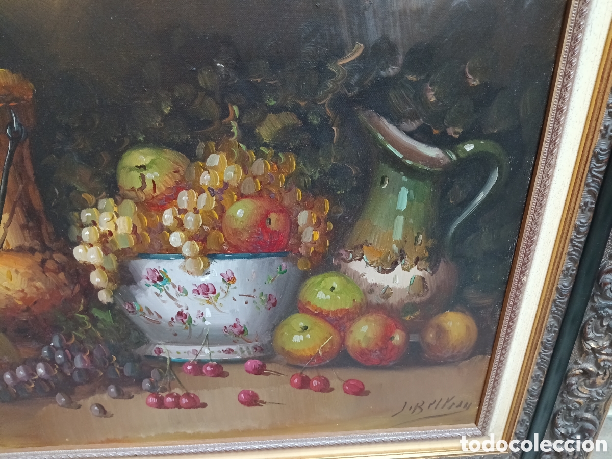 Arte: &Oacute;leo sobre lienzo bodeg&oacute;n de frutas xx - Foto 4