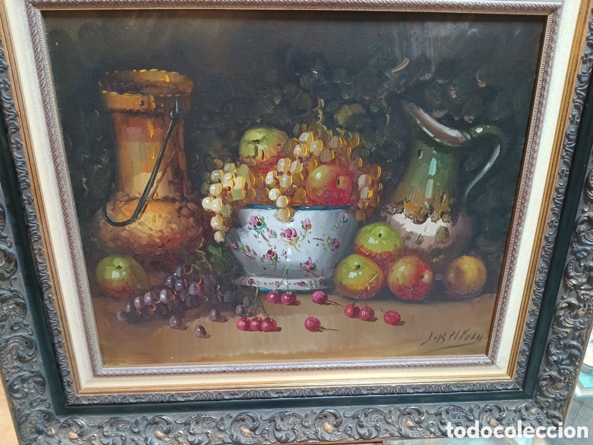 Arte: &Oacute;leo sobre lienzo bodeg&oacute;n de frutas xx - Foto 5