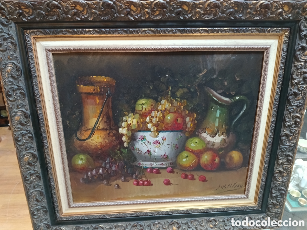 Arte: &Oacute;leo sobre lienzo bodeg&oacute;n de frutas xx