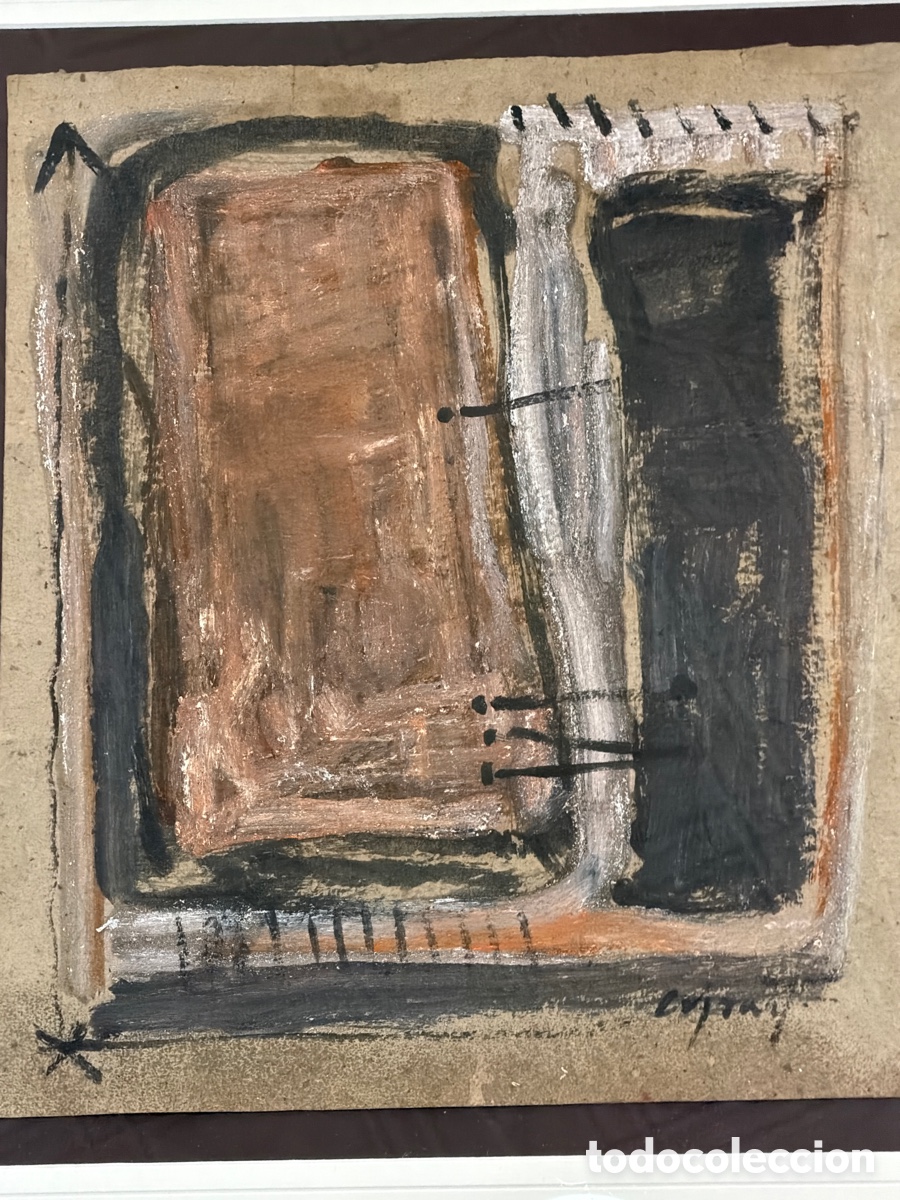 Arte: MODEST CUIXART. &ldquo;Composici&oacute;n abstracta&rdquo;. T&eacute;cnica mixta - Foto 3