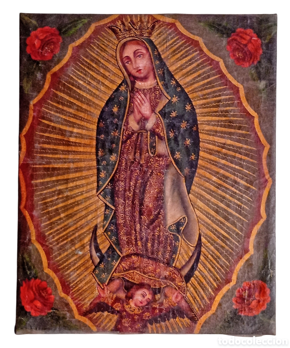 Arte: Oleo antiguo Virgen de Guadalupe