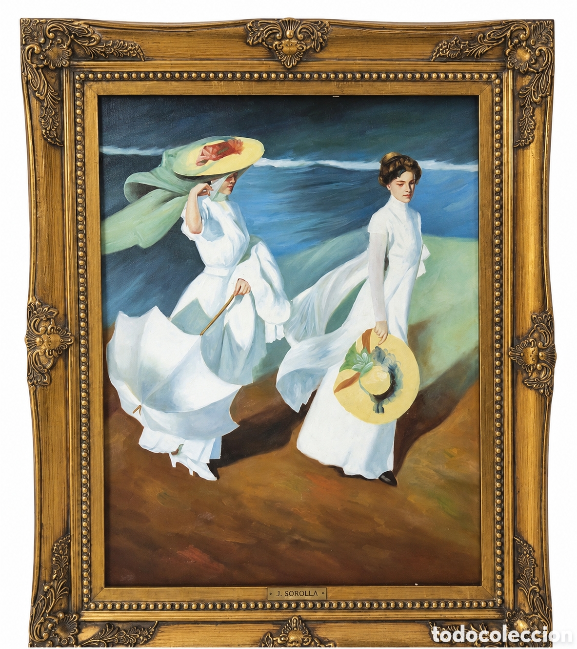 Arte: Joaquin Sorolla Paseo orilla del mar 1909 &Oacute;leo reproducci&oacute;n Museo Sorolla