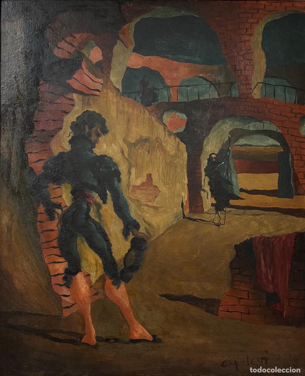 Arte: Jos&eacute; Manuel Capuletti - Sentimientos del torero antes de la corrida (1951) &Oacute;leo sobre cart&oacute;n