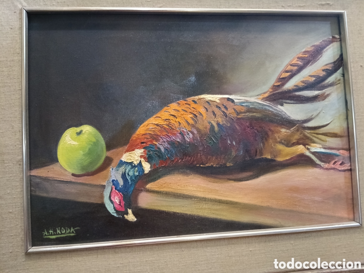 Arte: &Oacute;leo sobre lienzo naturaleza muerta de Pintor gradino Hern&aacute;ndez noda