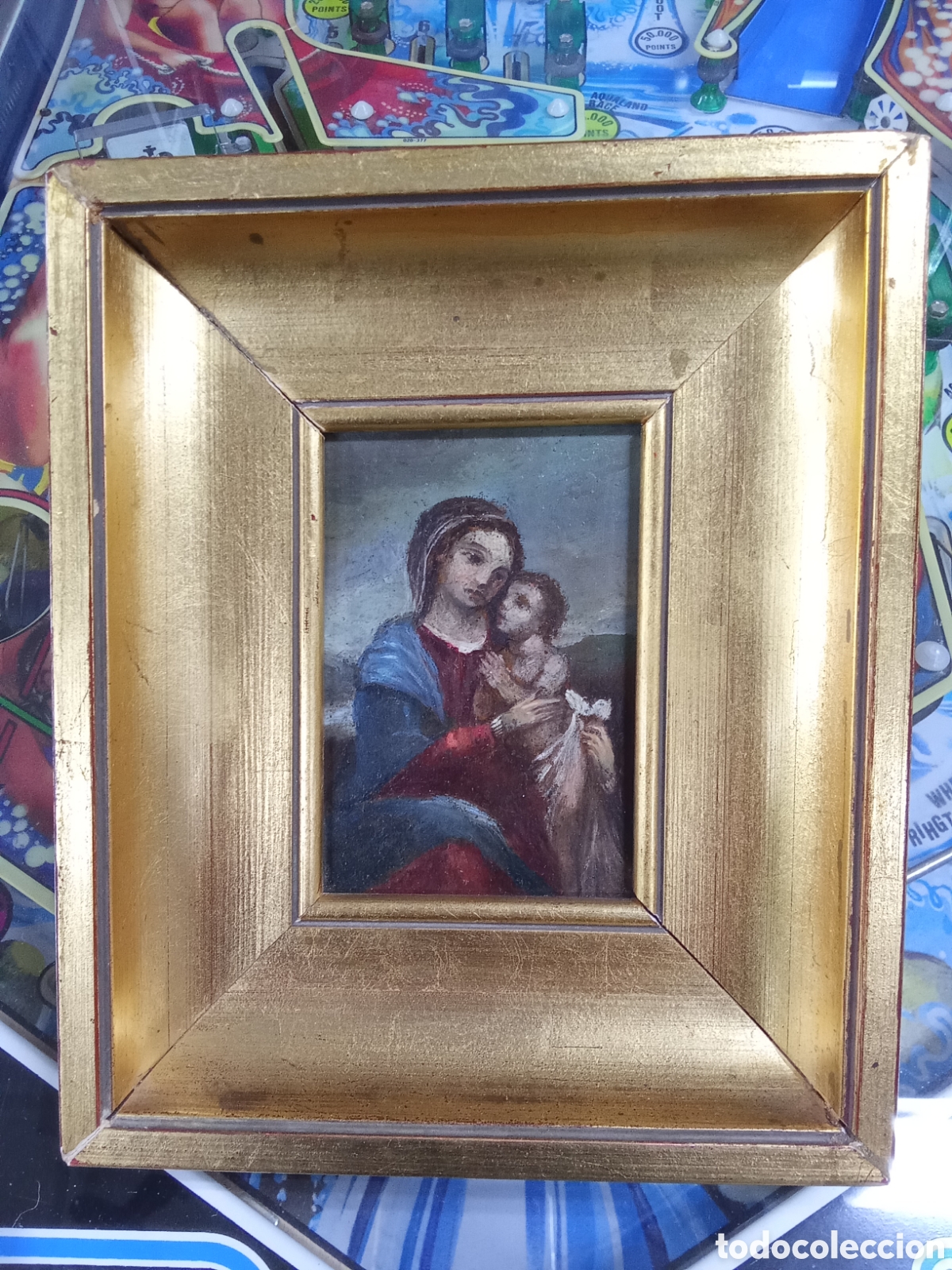 Arte: S. XVIII &Oacute;LEO SOBRE COBRE. ESCUELA ESPA&Ntilde;OLA. VIRGEN CON NI&Ntilde;O JES&Uacute;S