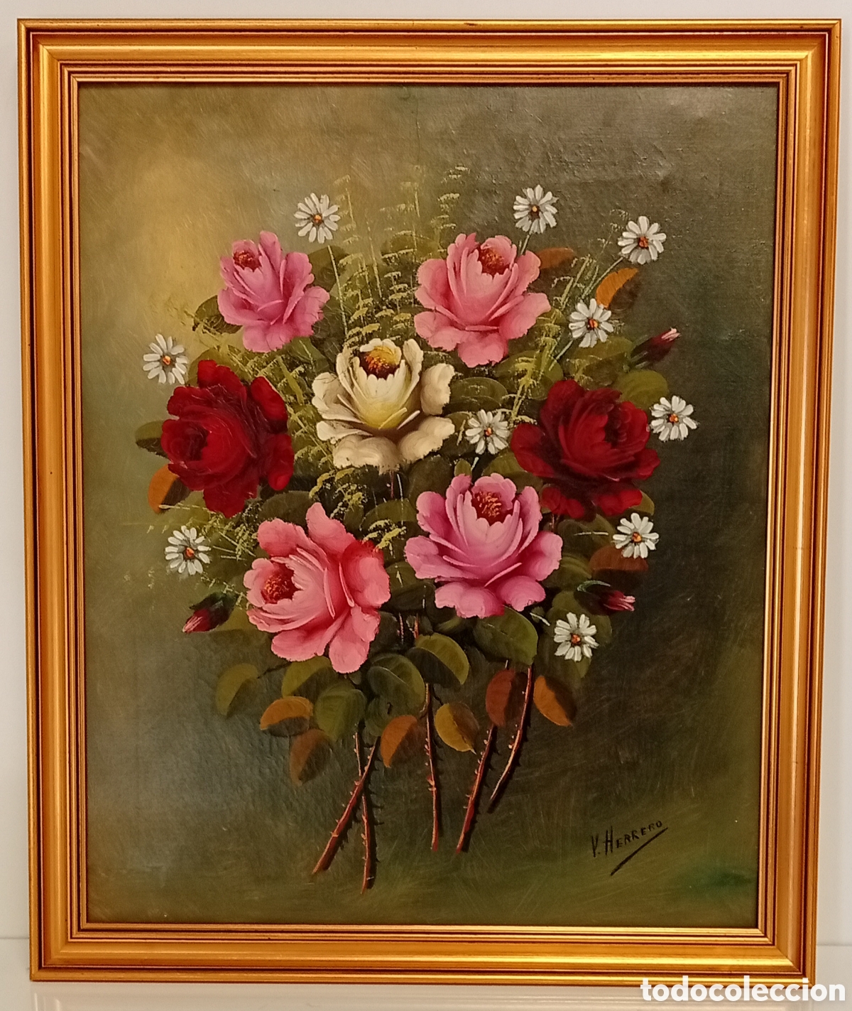 Arte: CUADRO EN OLEO SOBRE LIENZO PINTOR V. HERRERO