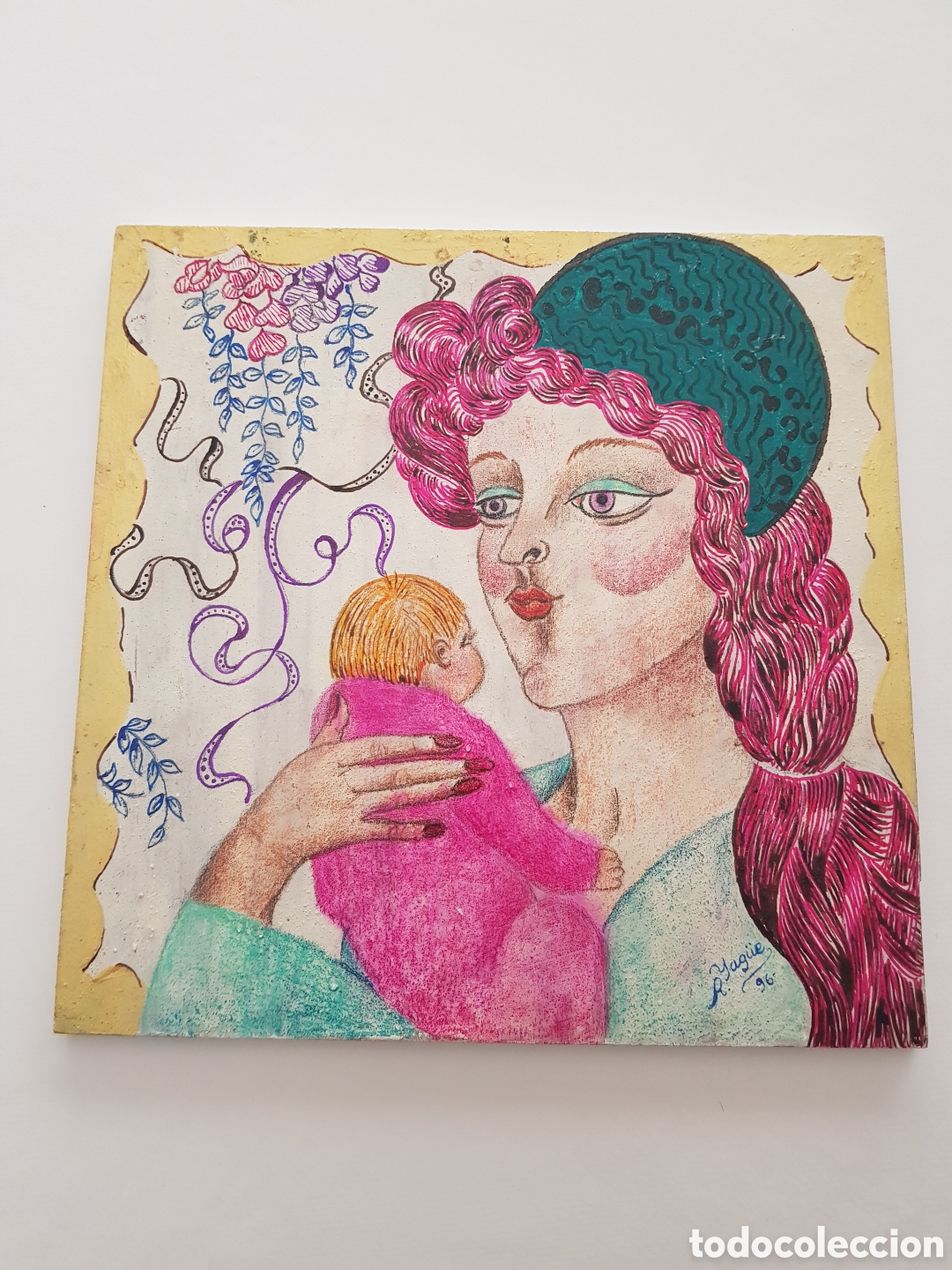 Arte: Obra original de R. Yag&uuml;e &ndash; T&eacute;cnica mixta sobre madera