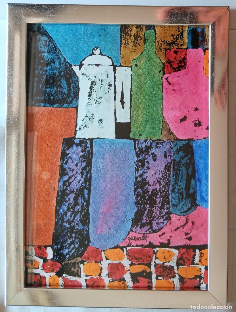 Arte: JOAN QUERALT DE QUADRAS - &Oacute;LEO SOBRE CARTULINA - ENMARCADO CRISTAL 33 X 24 - BODEG&Oacute;, 1992.