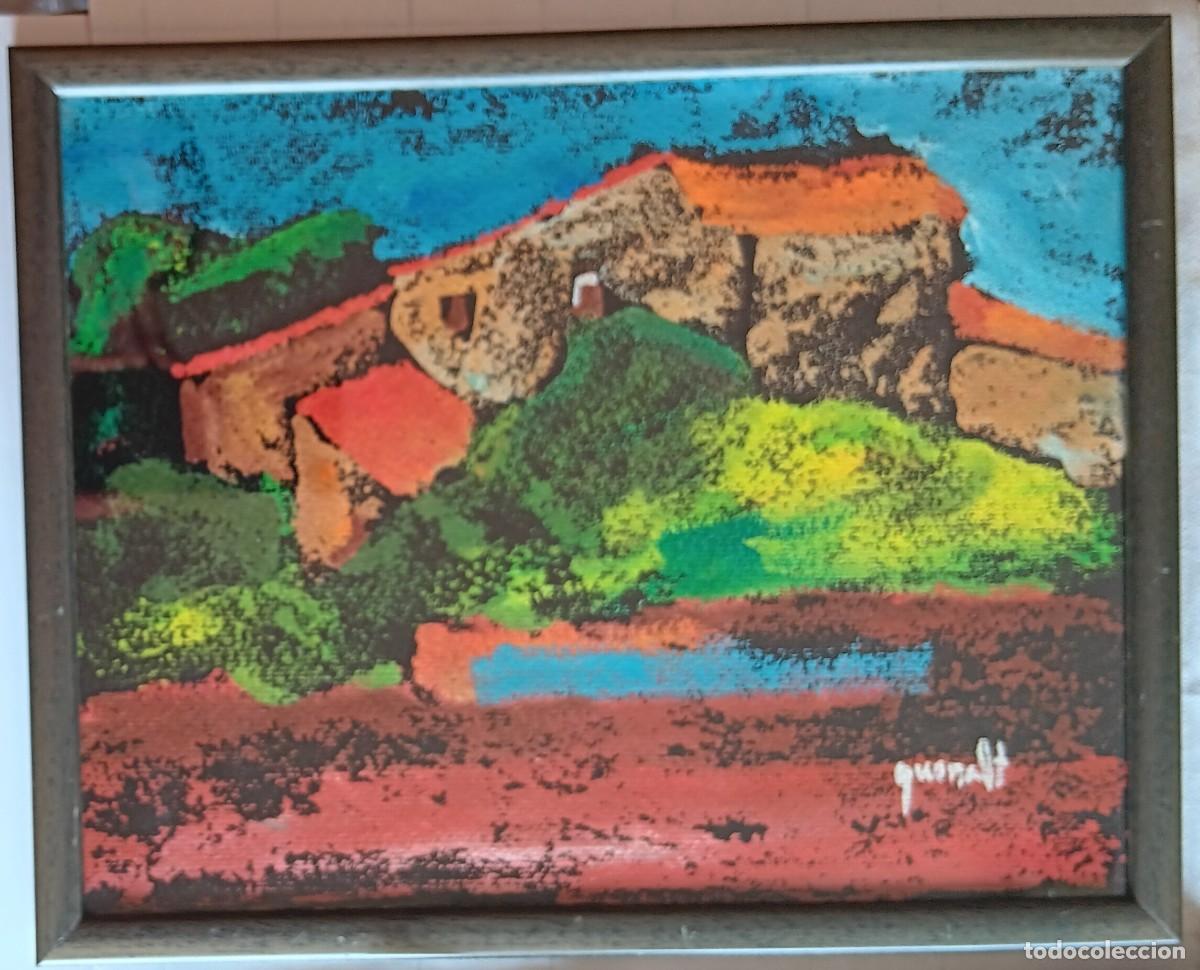 Arte: JOAN QUERALT DE QUADRAS - &Oacute;LEO SOBRE CARTULINA - ENMARCADO CRISTAL 35,5 X 28,5 - MASIA DEL SOLSON&Egrave;S.