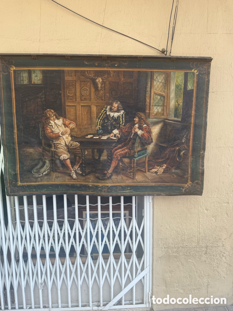 Arte: &Oacute;leo sobre tela firmado L. B. Robledo &ndash; Copia de Frank Moss Bennett &ndash; 156 &times; 105 cm