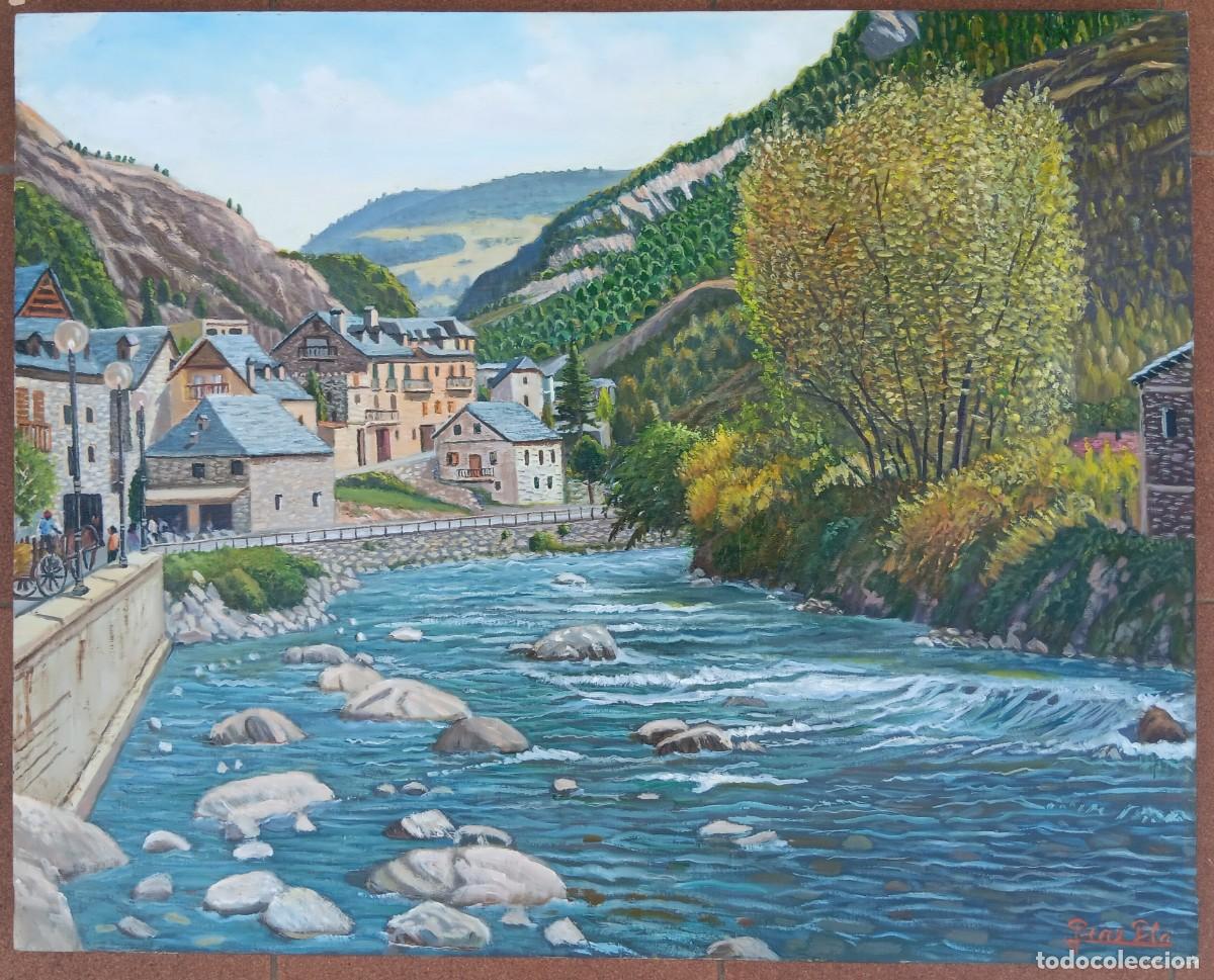 Arte: PERE PLA PAR&Eacute;S. &Oacute;LEO SOBRE TELA MONTADO EN BASTIDOR 81 X 65. BOSS&Ograve;ST, VALL D'ARAN. VER FOTOS.