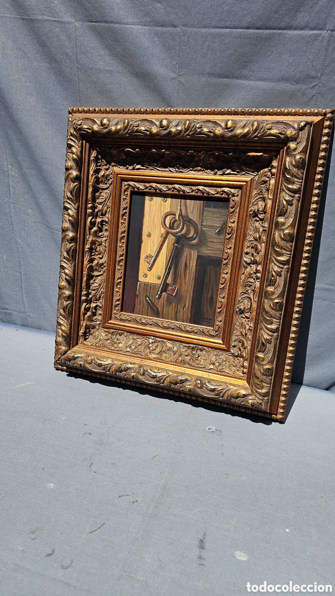 Arte: Pintura al &oacute;leo con precioso marco de madera