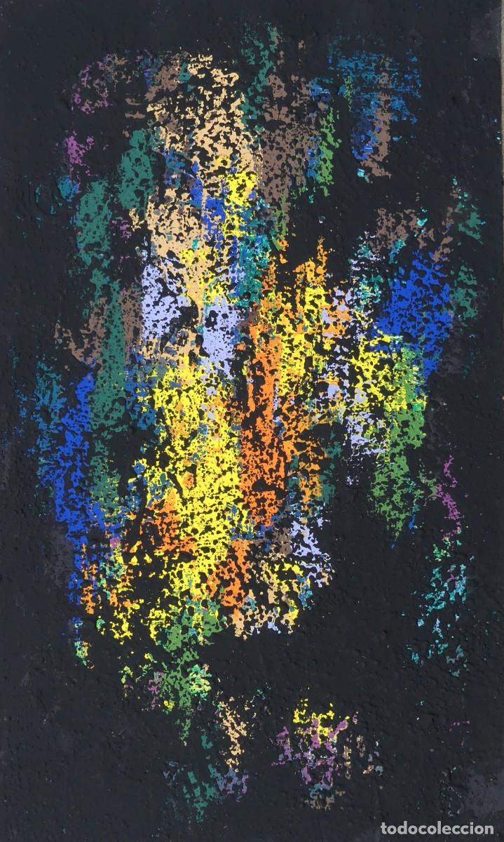 Arte: PEQUE&Ntilde;A PINTURA ABSTRACTA DE JOSE SANZ SALA REALIZADA SOBRE TABLERO ( PAGO POR BIZUM )