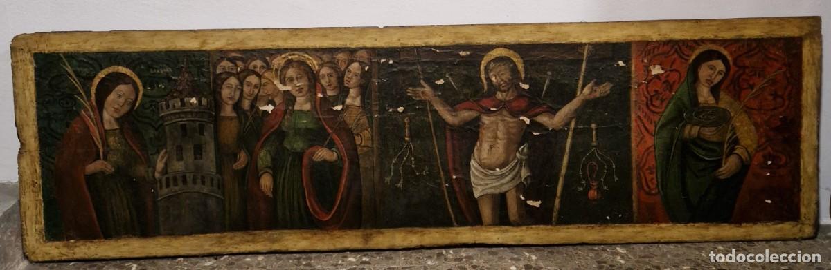 Arte: Banco o banqueta de retablo espa&ntilde;ol, siglo XVI.
