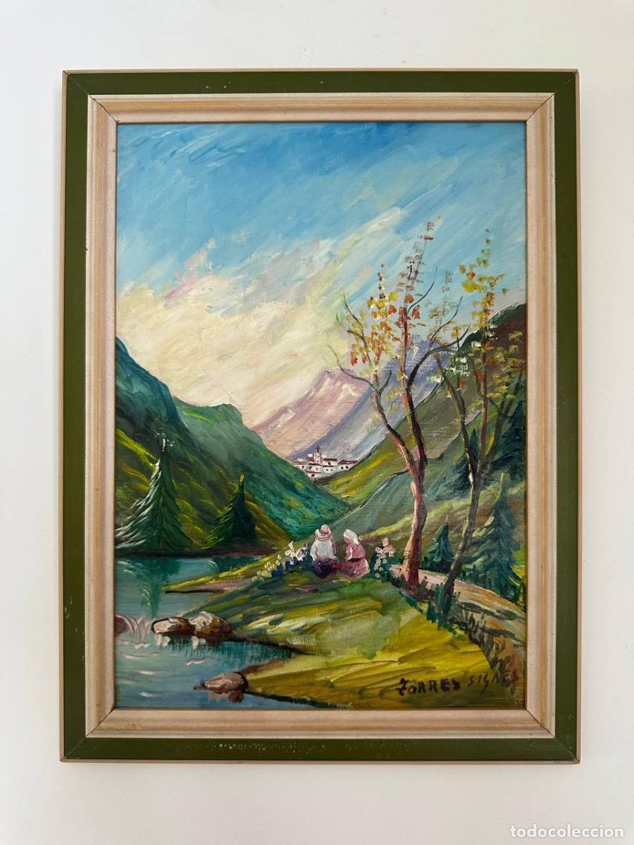Arte: ASUNCI&Oacute;N TORRES SIGNES - &Oacute;LEO PAISAJE DE MONTA&Ntilde;A CON LAGO