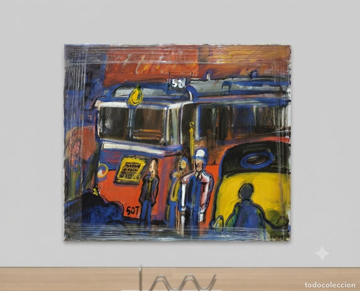 Kunst: FERM&Iacute;N VILANOVA. TRANV&Iacute;A BARCELONA 1960. &Oacute;LEO SOBRE LIENZO