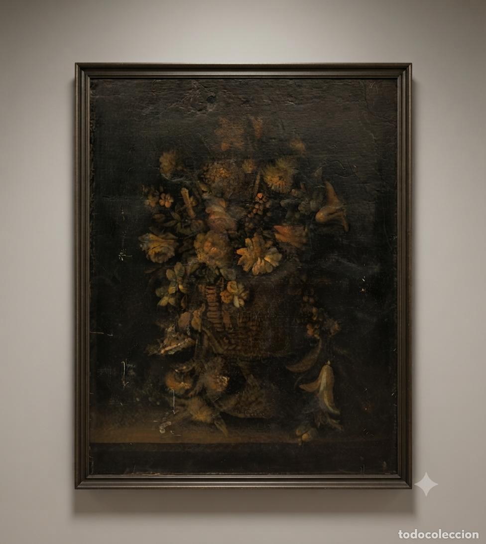 Art: Bodeg&oacute;n flores. Autor desconocido. Sin firma. O/L