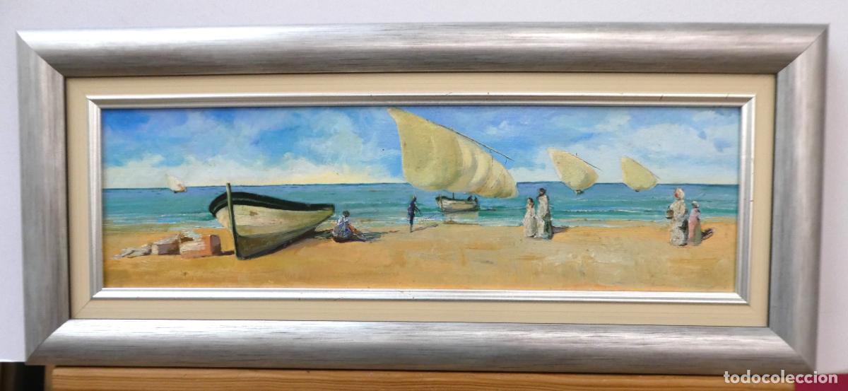 Arte: Bonito oleo con marco , el oleo mide 50X15 cm y 61X26 cm con el marco