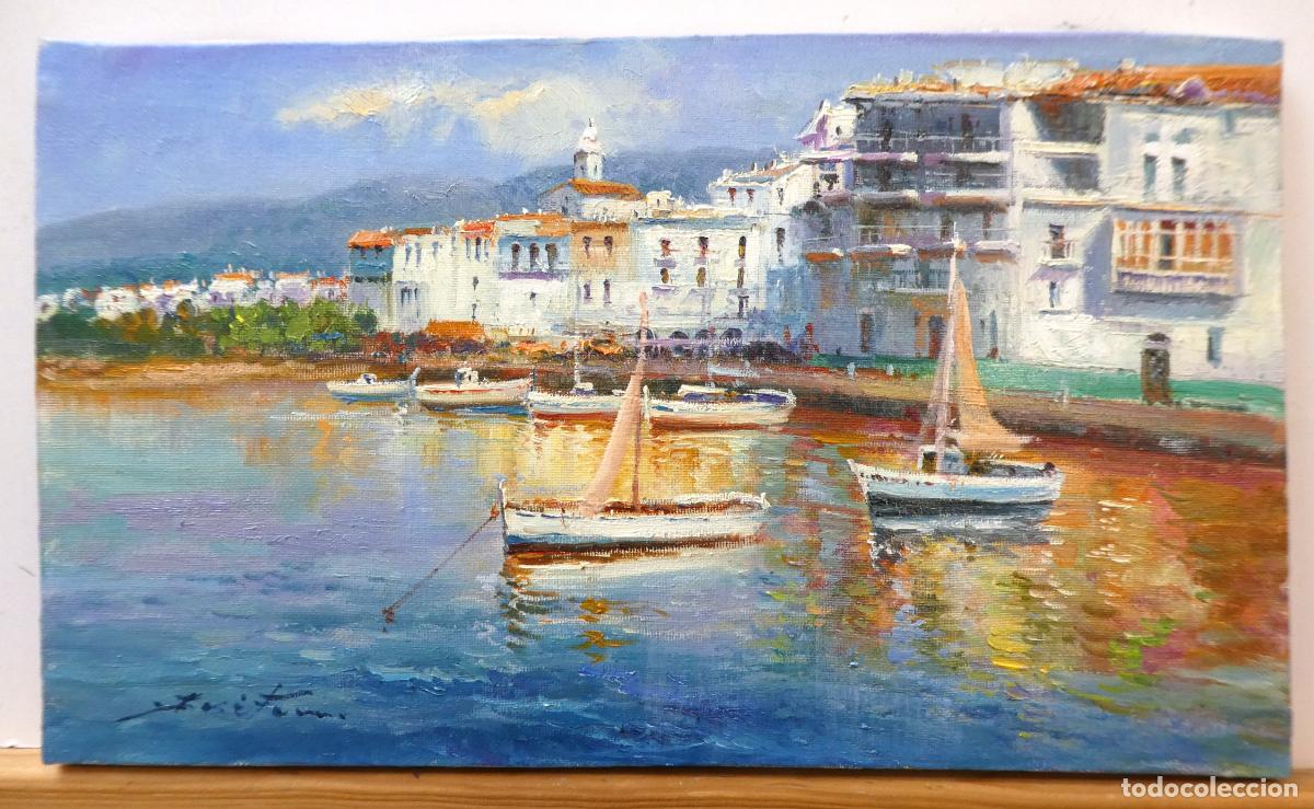 Arte: Bonito oleo de Cadaqu&eacute;s, firmado Jos&eacute; Ferri mide 41X24 cm