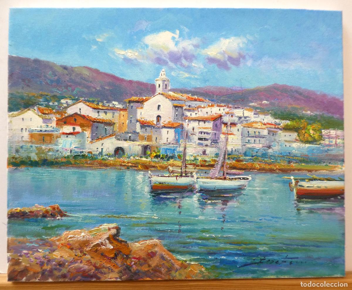 Arte: Bonito oleo de Cadaqu&eacute;s, firmado Jos&eacute; Ferri mide 41X33 cm