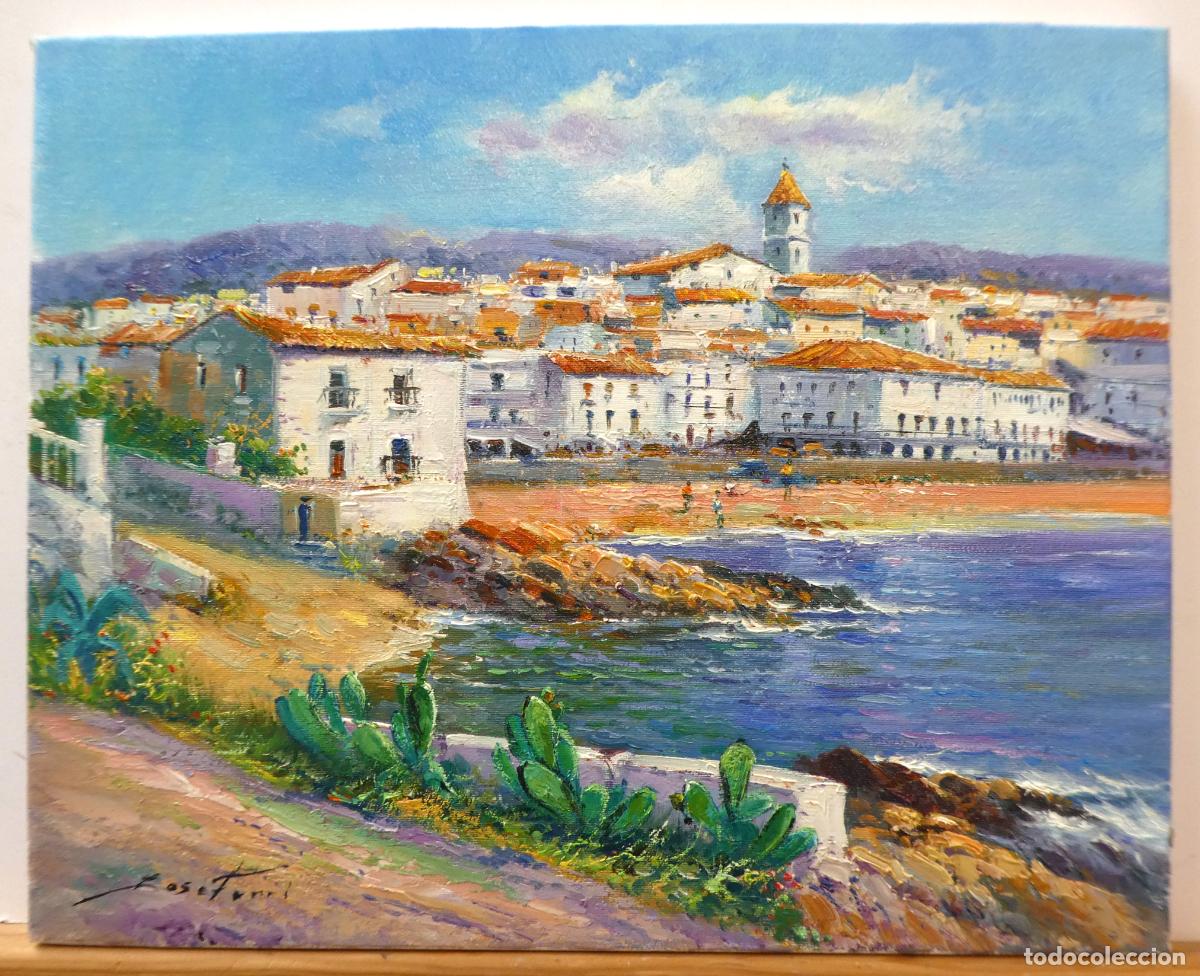 Arte: Bonito oleo de Calella de Palafruguell, firmado Jos&eacute; Ferri mide 41X33 cm