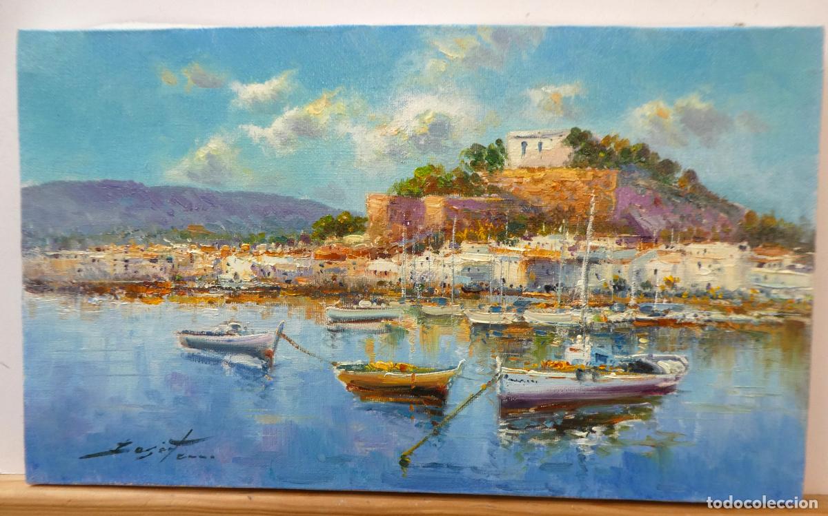 Arte: Bonito oleo de La localidad de Denia , firmado Jos&eacute; Ferri mide 41X24 cm