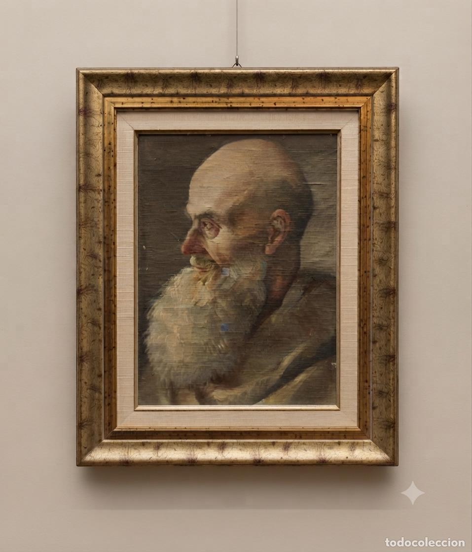 Arte: Perfil de hombre con barba. O/T. S. XX sin firma