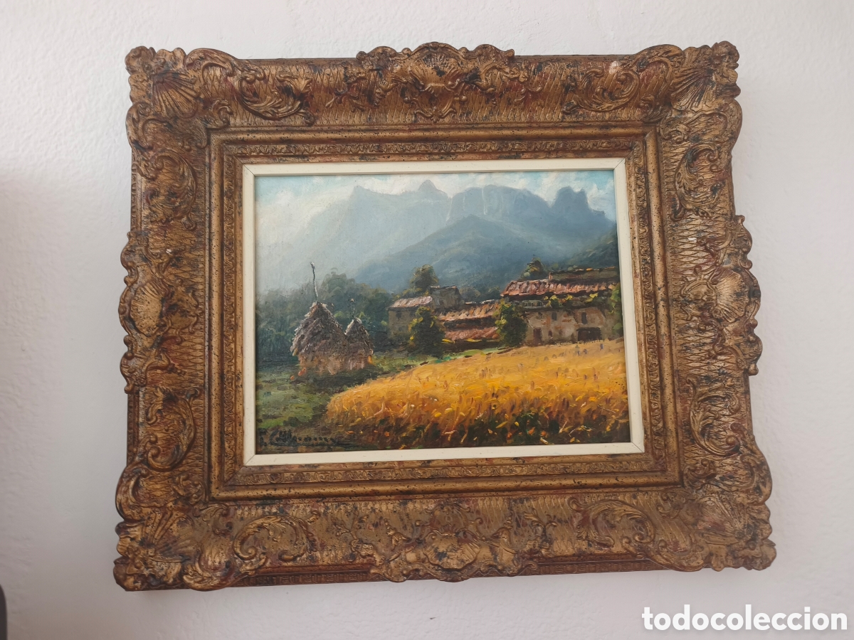 Arte: &Oacute;leo original de P. Colldecarrera &ndash; &rdquo;Joanetes&rdquo; &ndash; Escuela de Olot &ndash; Con factura y placa original