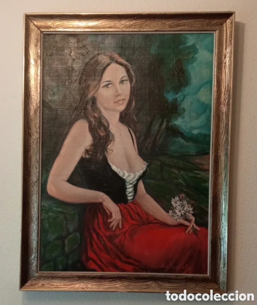 Arte: Cuadro Lienzo Mujer A&ntilde;o 1973. Basaldella