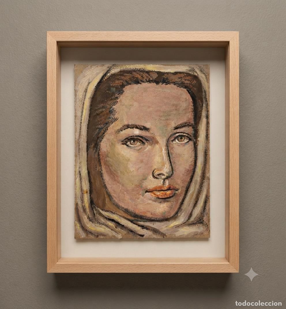 Art: Retrato - S. XX. &Oacute;leo sobre cart&oacute;n. Sin firma (NO INCLUYE MARCO)